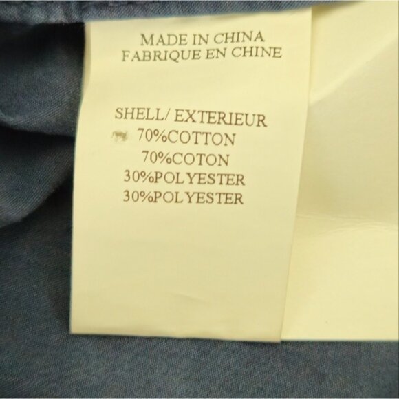 Theory Hooded Blue Utility Trench Coat Jacket Size Large - Picture 8 of 9